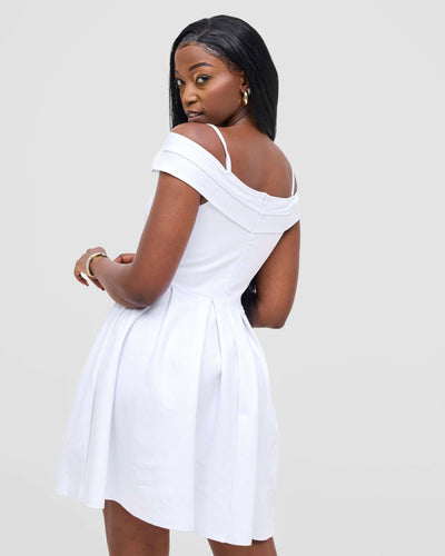 Stylish Sisters Essy Skater Dress - White - Shopzetu