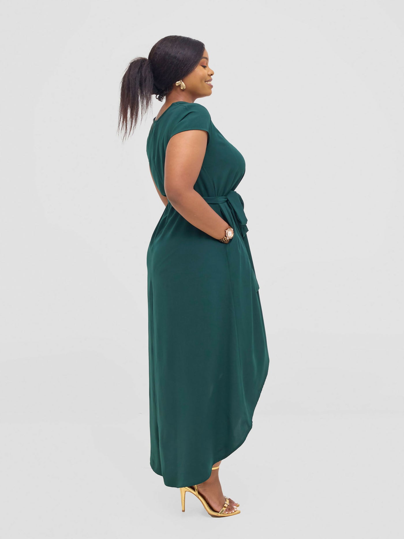Salok Wear Bumbe High - Low Dress - Green - Shopzetu