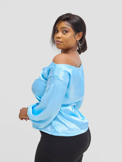 Gravio Fashions Lily Top - Blue - Shopzetu