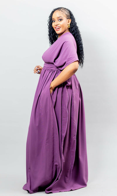 African Yuva Meadow Infinity Dress - Purple - Shopzetu