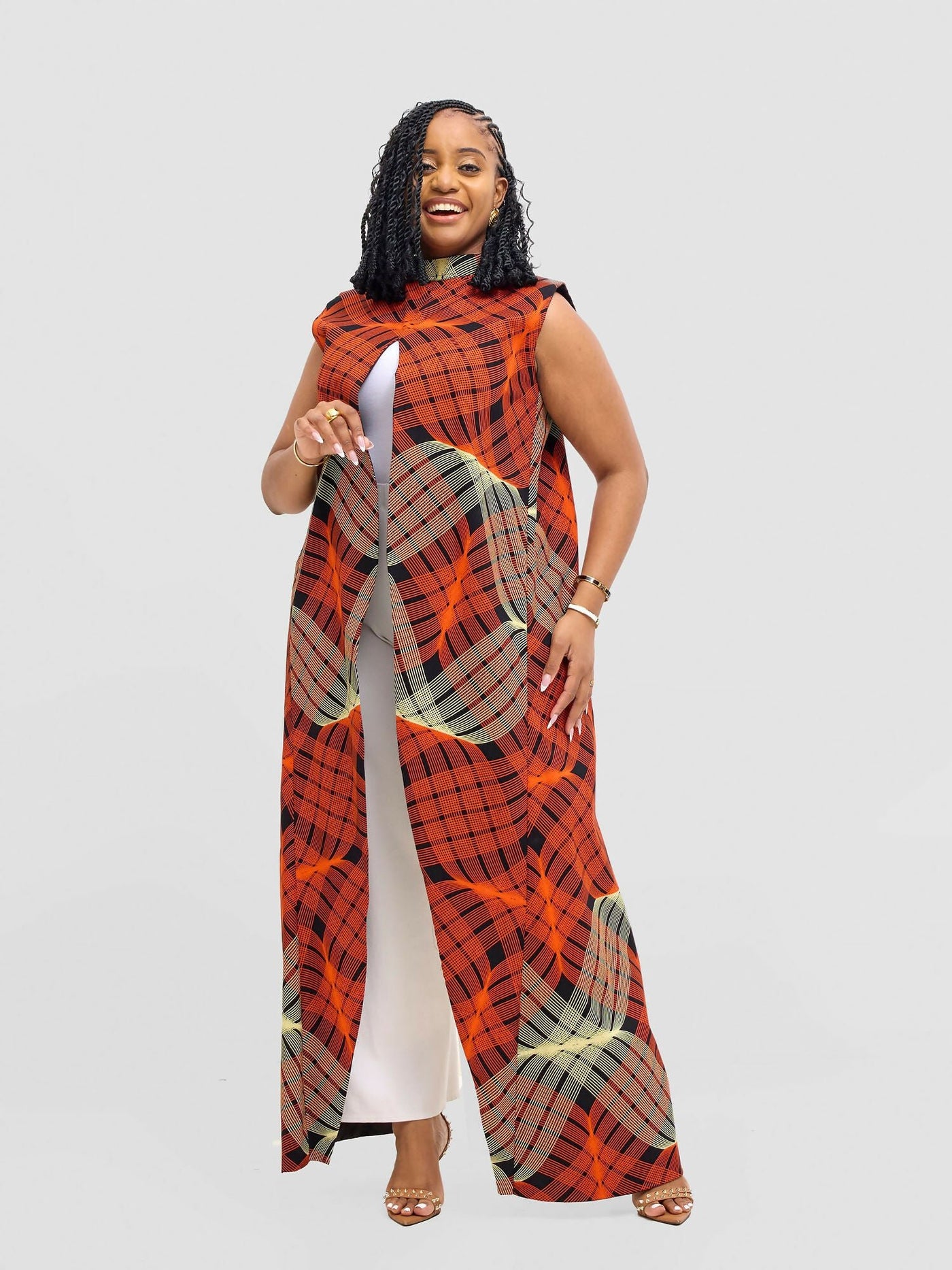 Smash By Kaly Regal Flow Open Kimono - African Print - Shopzetu