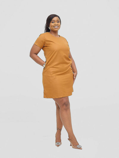 Salok Wear Bina Dress - Mustard - Shopzetu