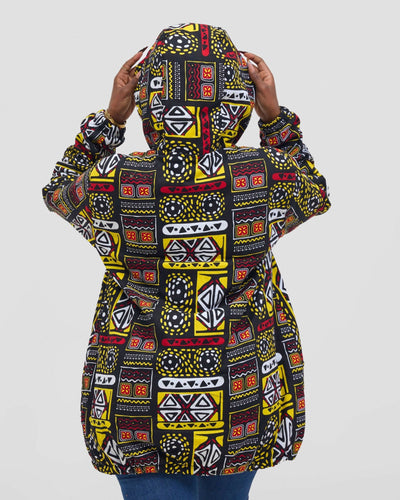 Gravio Fashions Tribal Mosaic Hoodie Jacket - Yellow - Shopzetu