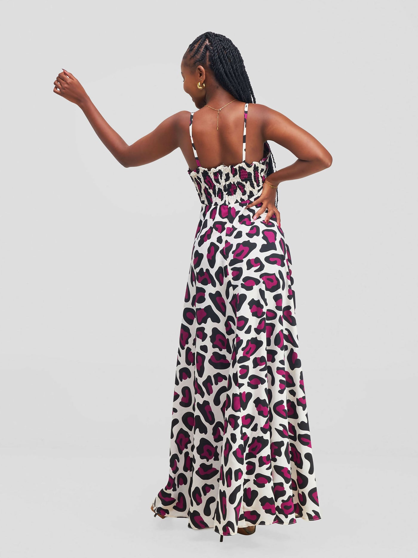 Kenya Spaghetti Sleeveless Dress - Animal Print