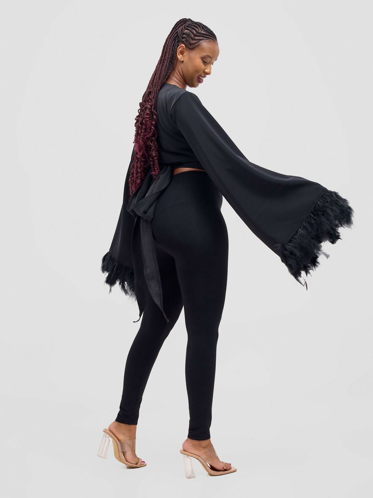 Merli Africa Hera Wrap Top - Black - Shopzetu
