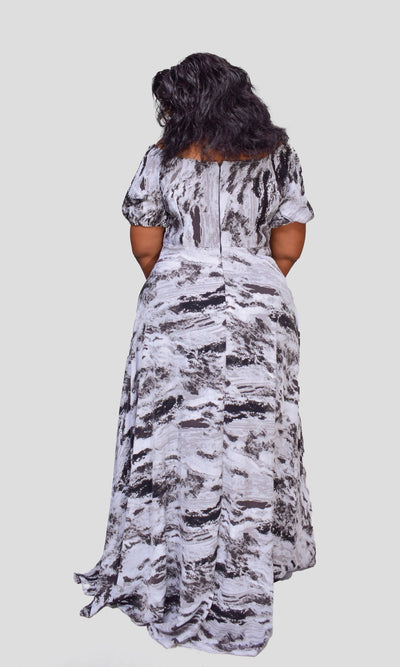 Thick & Fab Amy Dress - Grey Print - Shopzetu