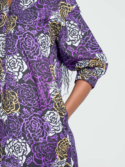 Tuli NuruAnkara Shift Dress - Purple - Shopzetu