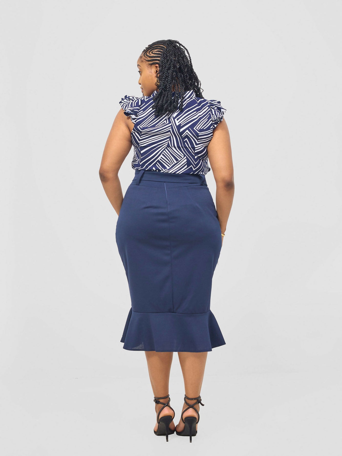 Liliadly Bebe Pencil Skirt - Blue - Shopzetu