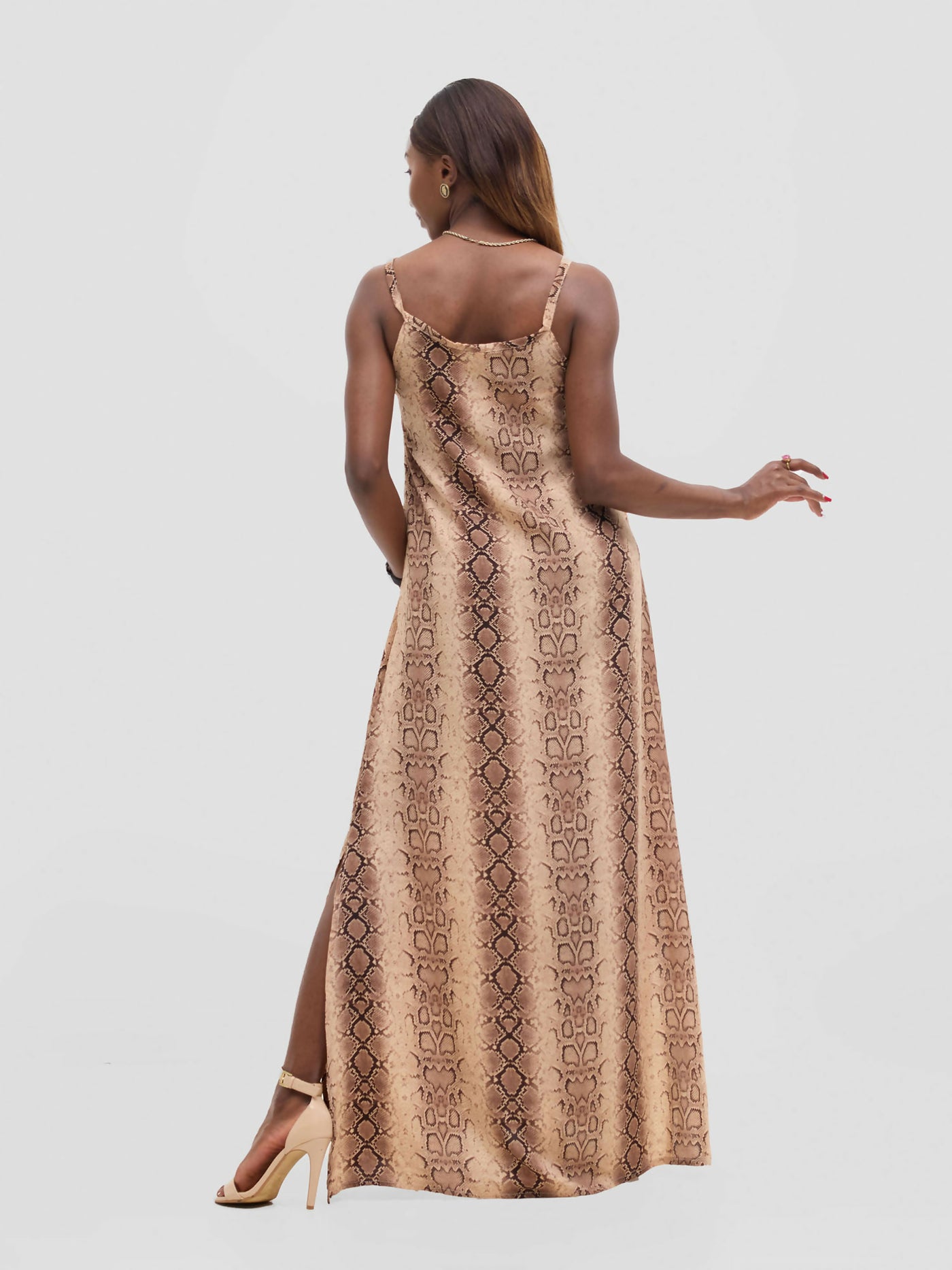 Lokali Designs Nala Shift Dress - Brown Print - Shopzetu