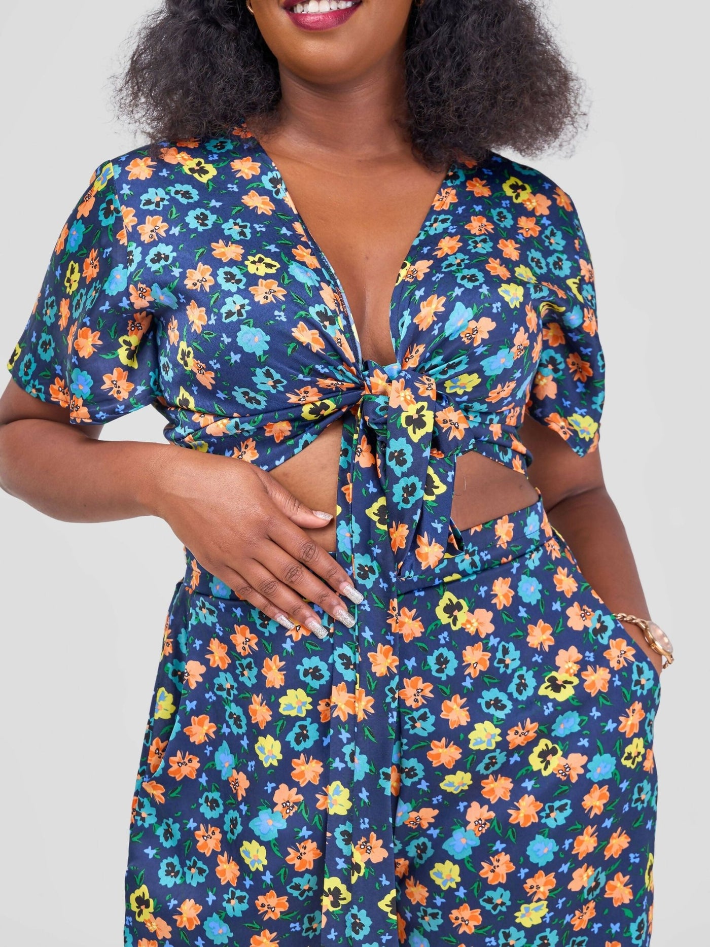 Kakiba Collections Lisa Pallazo Set - Blue - Shopzetu