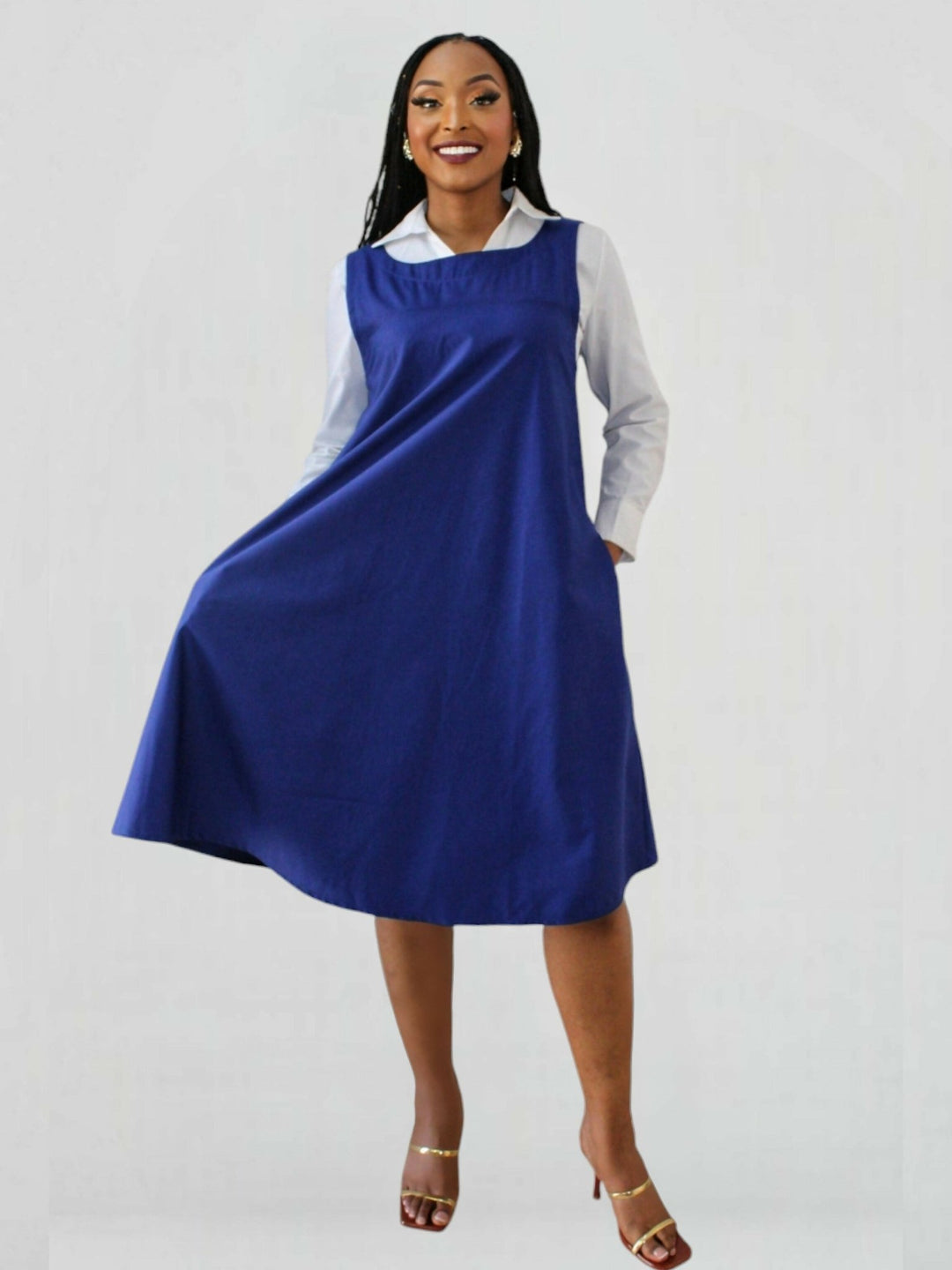 The Fashion Frenzy Zuri Shift Dress - Royal Blue - Shopzetu