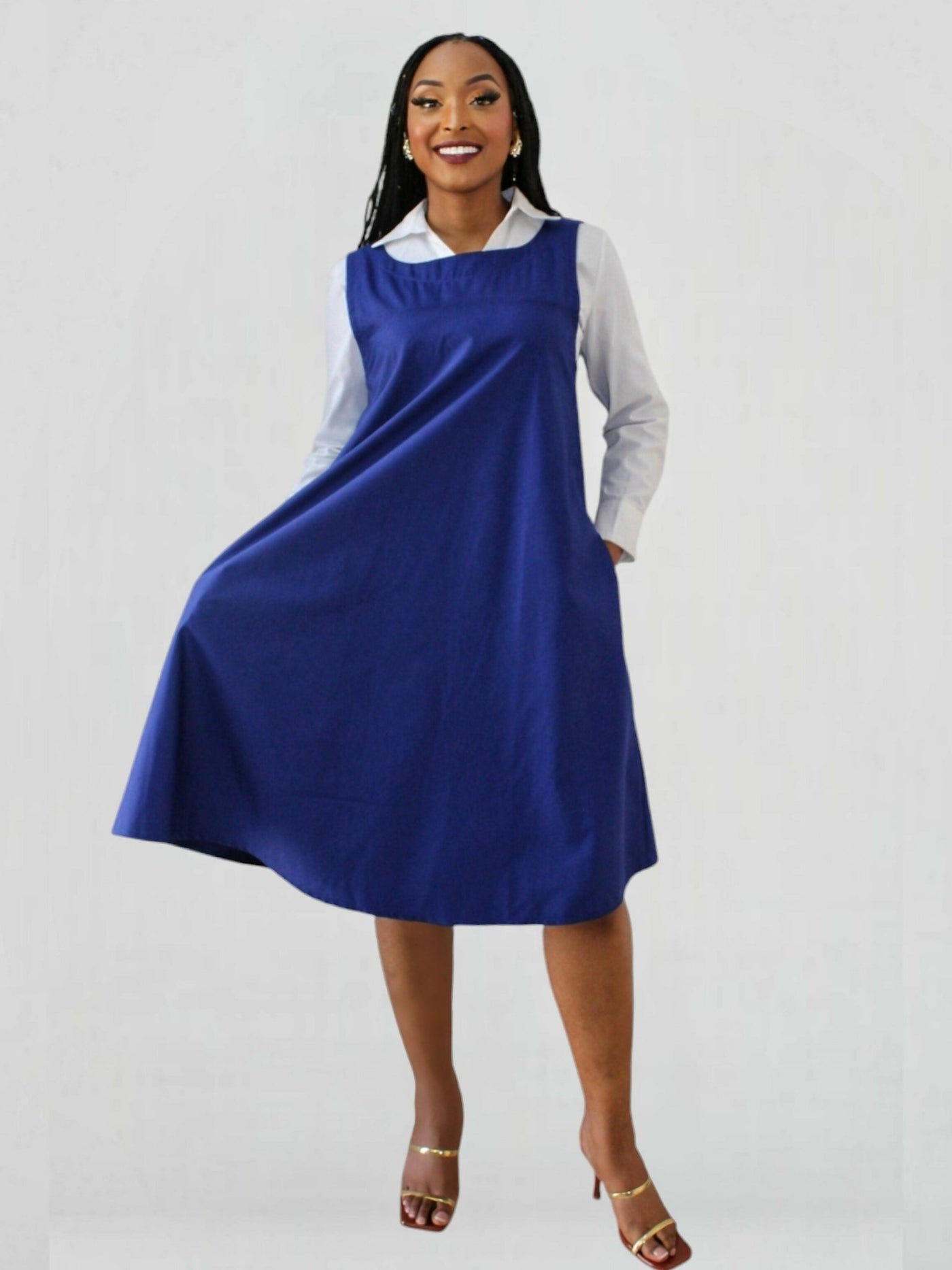 The Fashion Frenzy Zuri Shift Dress - Royal Blue - Shopzetu