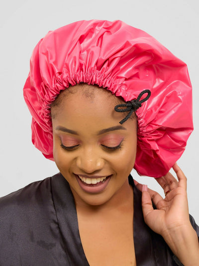 Satin Revolution Satin Lined Shower Bonnet - Pink - Shopzetu