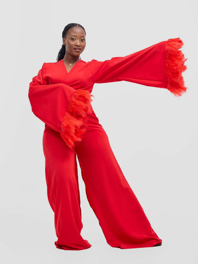 Merli Africa Flamingo Zaz Set - Red - Shopzetu