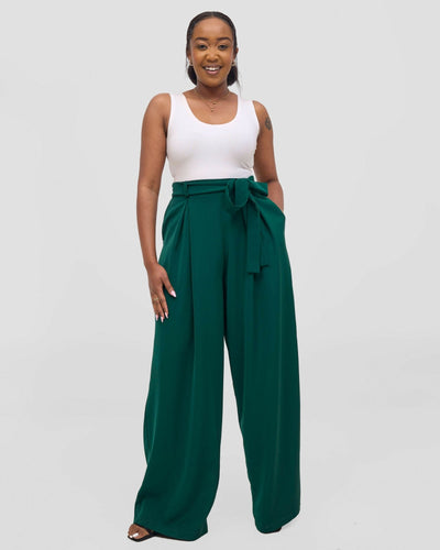 Poised Palazzo Pant - Green - Shopzetu