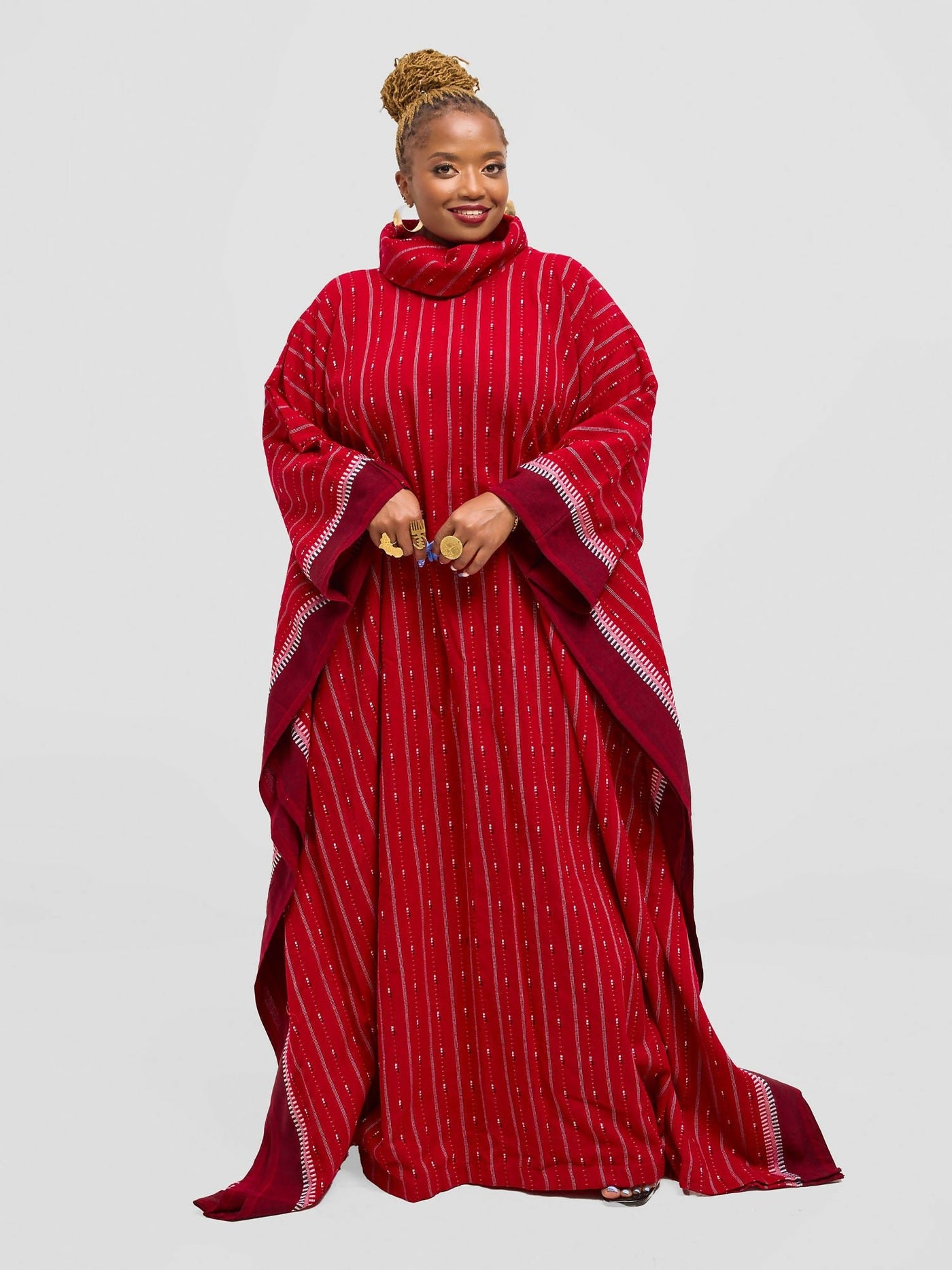 Rafiki Threads Maru Dera Dress - Maroon - Shopzetu