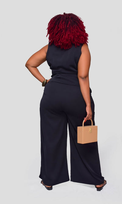 Thick & Fab Missy Office Casual Set - Navy Blue - Shopzetu