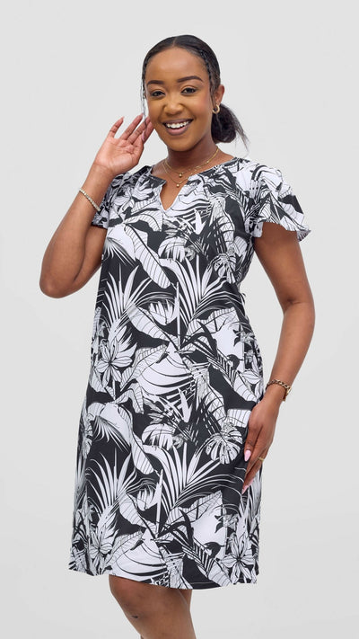 Kakiba Collections Zipporah Dress - Black / white - Shopzetu