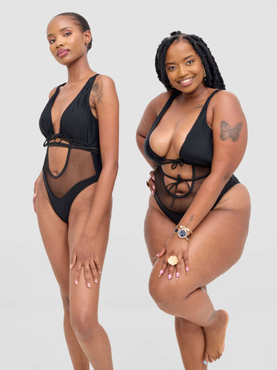 Shells Attic Monokini Swimwear Suit - Black - Shopzetu