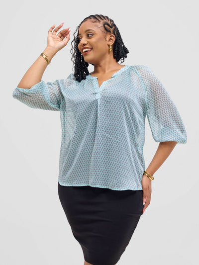 Lamazi Collections Chiffon Top - Mint Green - Shopzetu