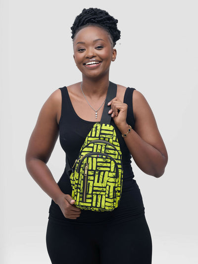 Taji Crossbody Bag - Black / Yellow - Shopzetu