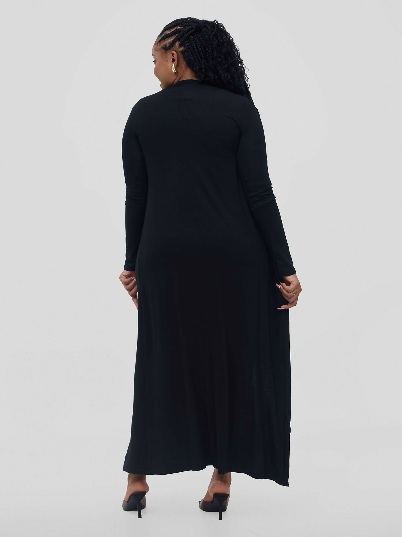 Stylish Sisters Flowy Cotton Kimono - Black - Shopzetu