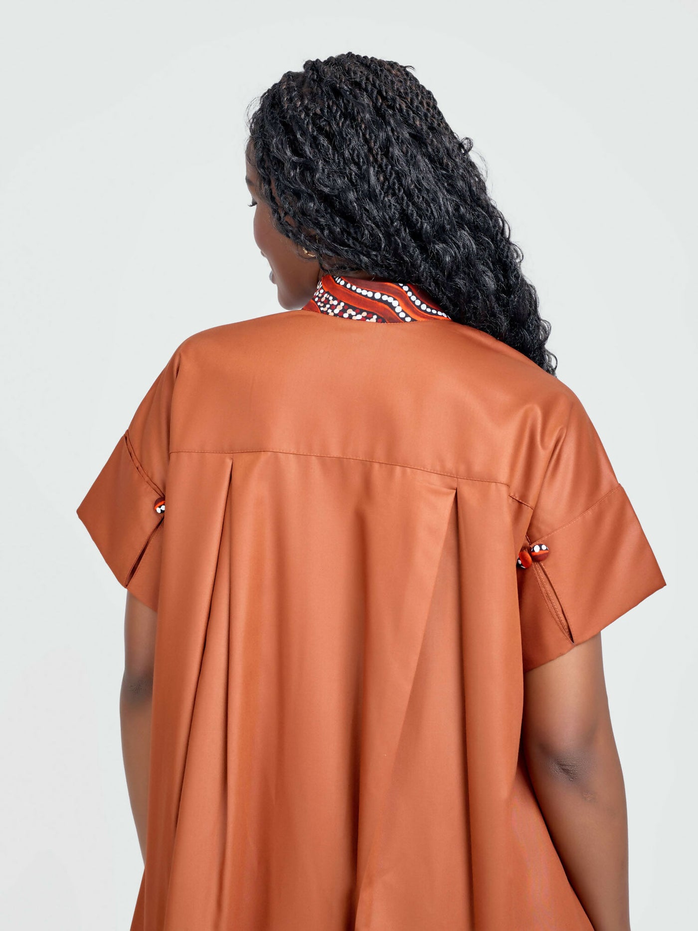 Tuli Amani Shirt Dress - Brown - Shopzetu
