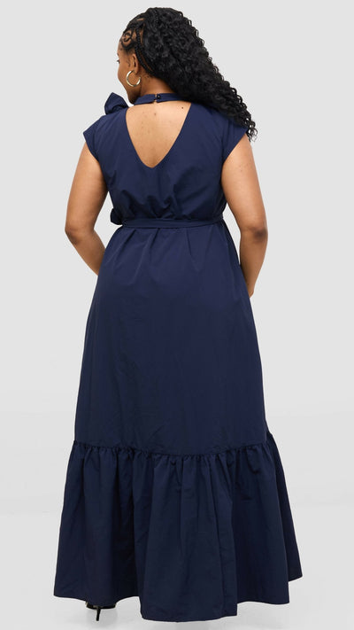 Magali Designs Cascade Dress - Navy Blue - Shopzetu