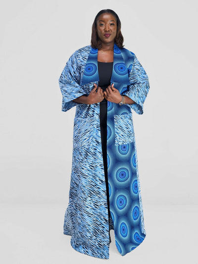 Simbaress Waridi Long Kimono - Blue - Shopzetu