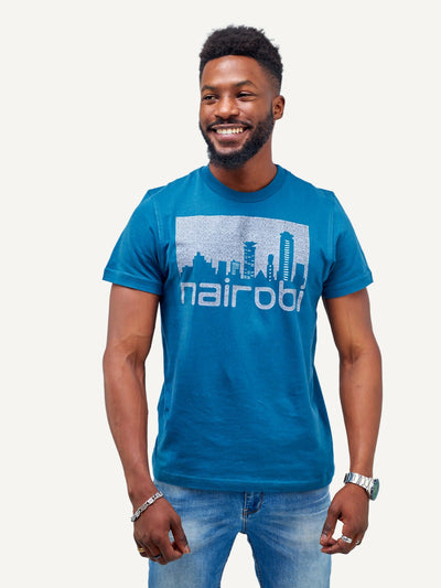 Kali Graphic With Nairobi T-shirt - Blue - Shopzetu