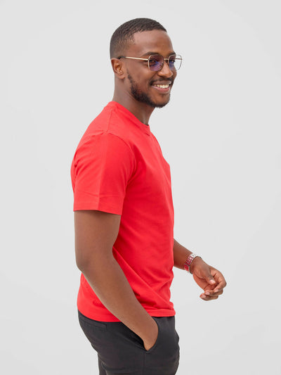 Zuria Fashions Unisex Roundneck T-shirt - Red - Shopzetu