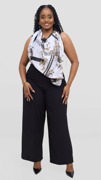 Afrodame Luxurious Silk Scarf - White - Shopzetu