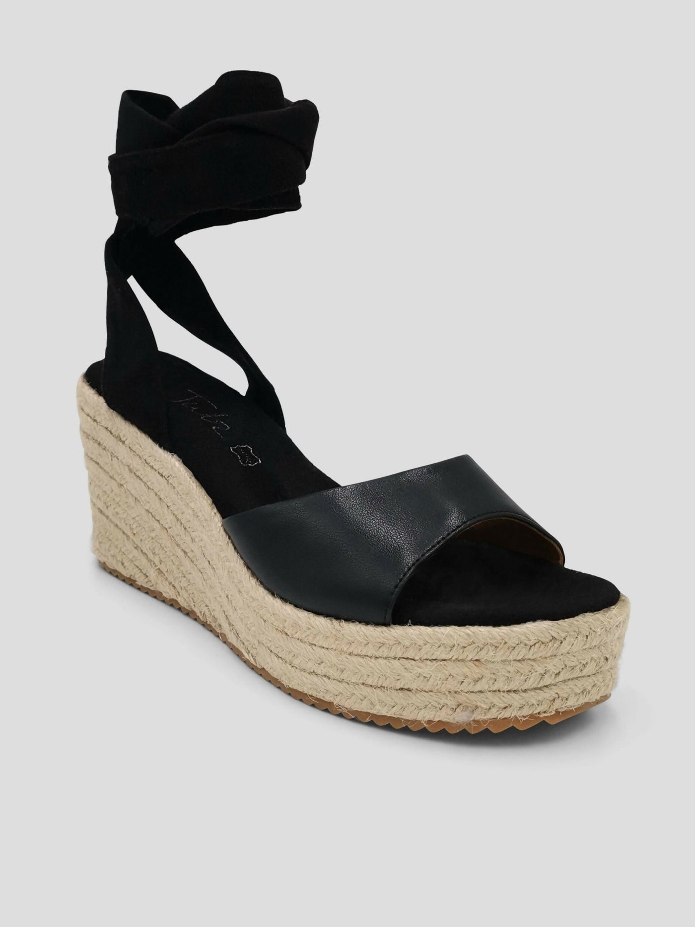 Julz Duke Black Wedges Sandal - Black - Shopzetu