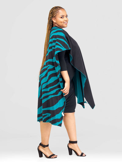 Anel’s Double Sided Zenny Poncho - Teal - Shopzetu