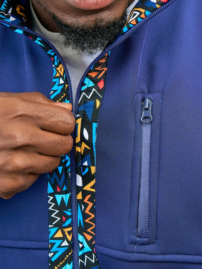 Kitu Kali Men Softshell Sleeveless Jacket - Blue - Shopzetu