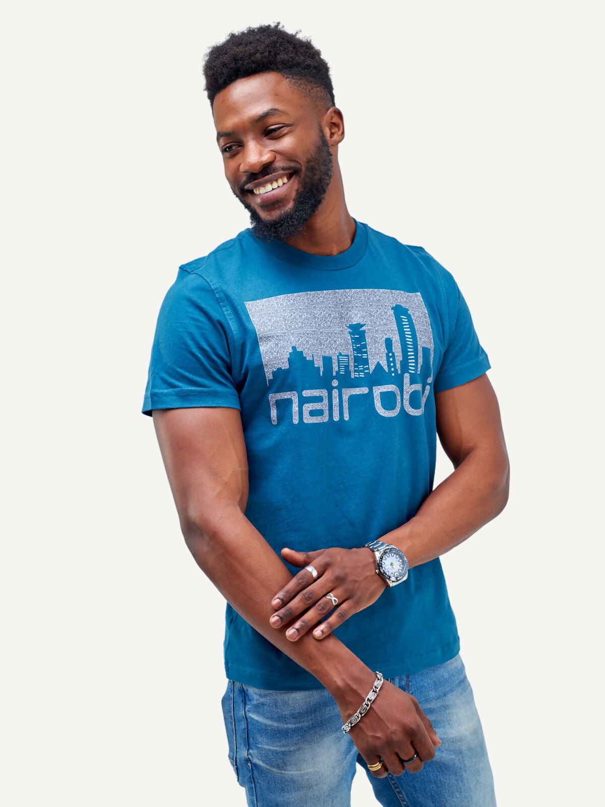 Kali Graphic With Nairobi T-shirt - Blue - Shopzetu