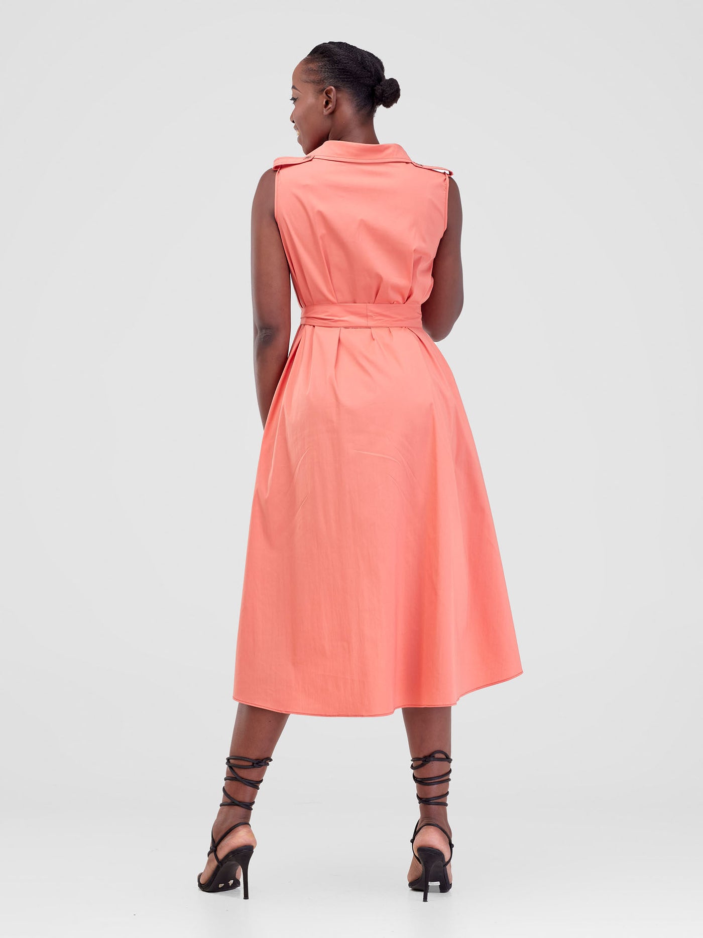 Safari by Vivo Zene High Low Shirt Dress - Coral