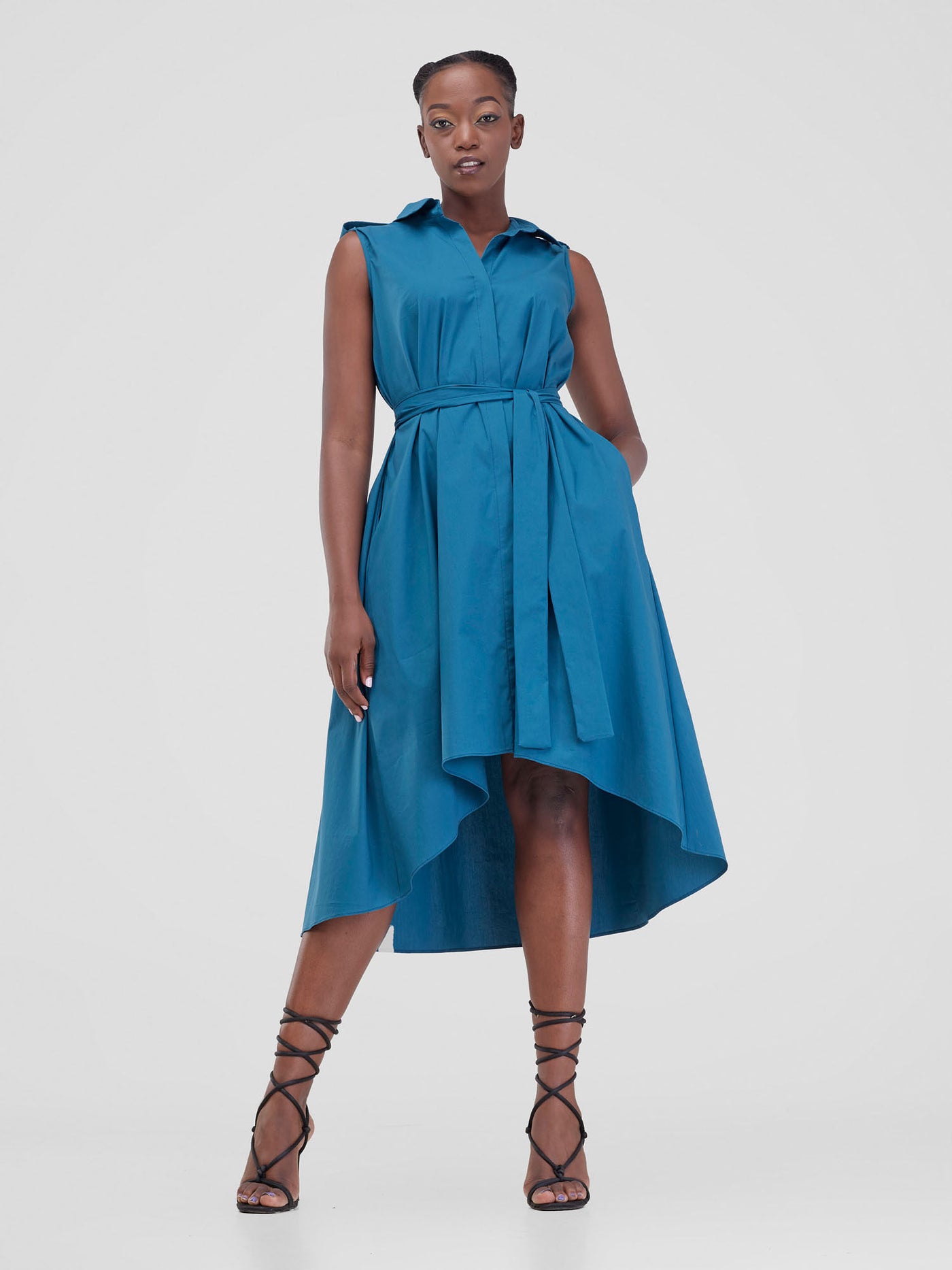 Safari by Vivo Zene High Low Shirt Dress - Teal
