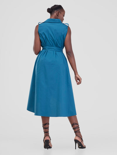 Safari by Vivo Zene High Low Shirt Dress - Teal