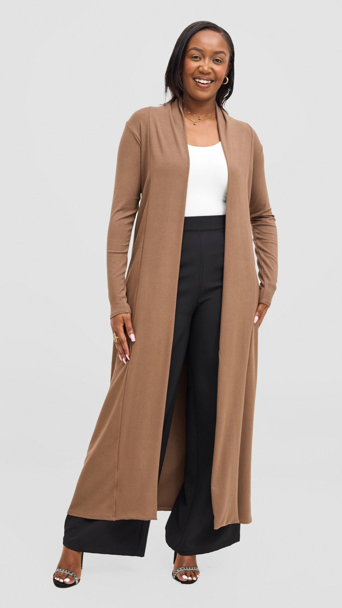 Vivo Basic Extra Long Lily Waterfall - Dark Taupe - Shopzetu