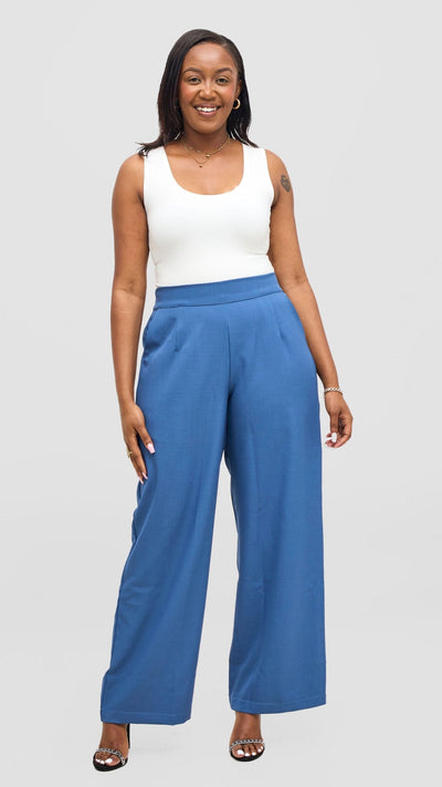 Vivo Tahisa Straight Leg Pants - Blue - Shopzetu