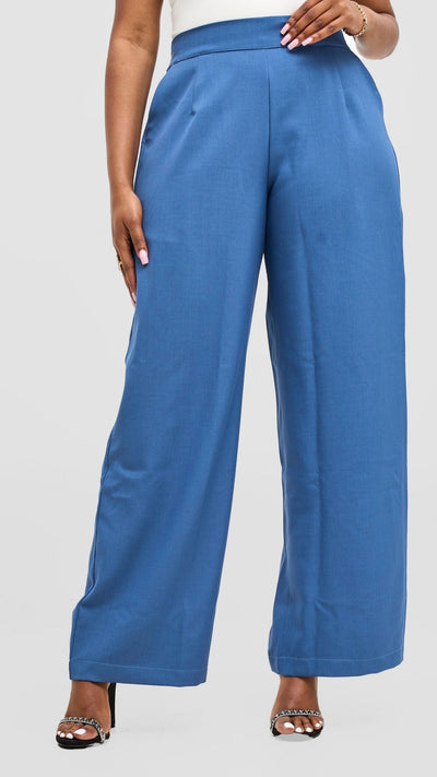 Vivo Tahisa Straight Leg Pants - Blue - Shopzetu