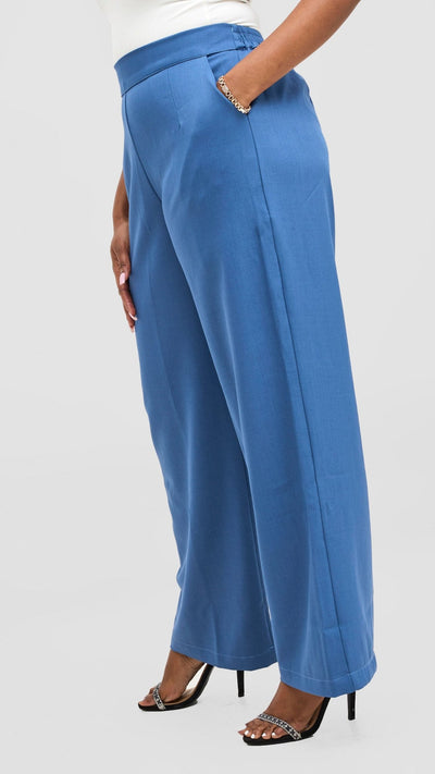 Vivo Tahisa Straight Leg Pants - Blue - Shopzetu