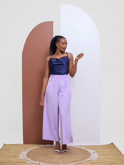 Vivo Basic Strappy Cowl Top - Navy - Shopzetu