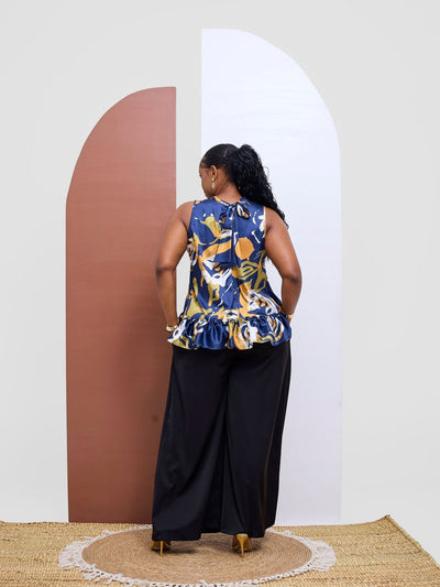 Vivo Kelemi 4.0 Sleeveless Top - Navy / Mustard Nashe Print - Shopzetu