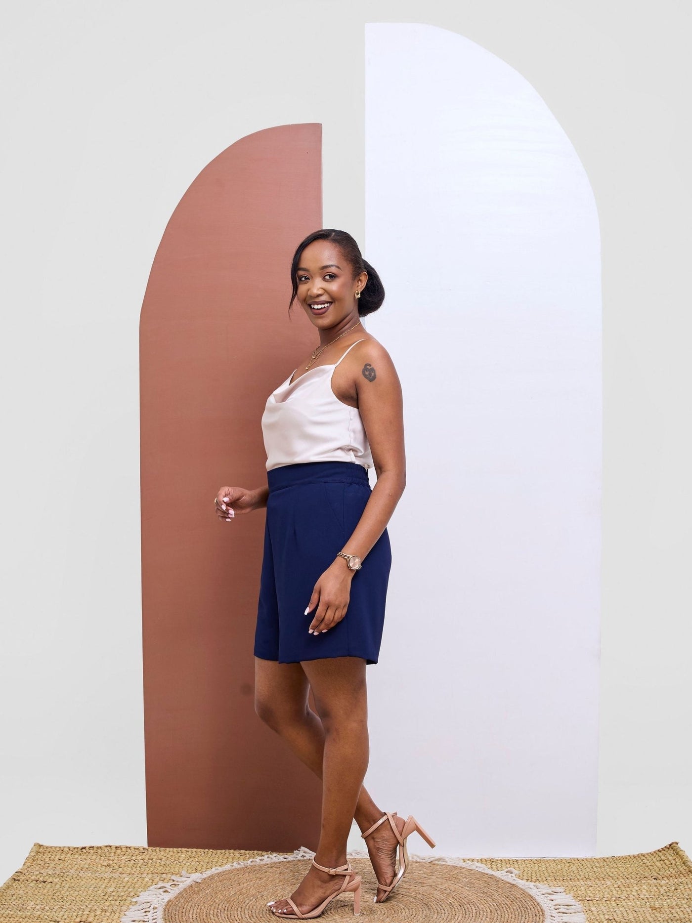 Vivo Chiffon Shorts - Navy - Shopzetu