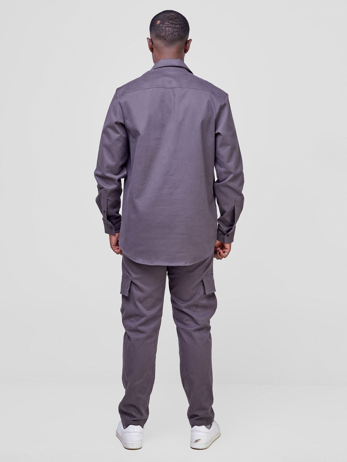 Safari Men's Shacket - Dark Grey - Shopzetu