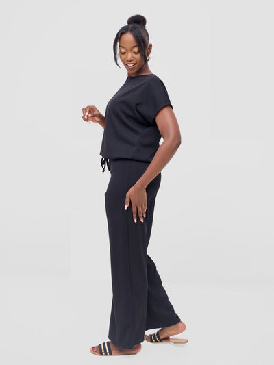 Vivo Safa Drop Shoulder Top - Black - Shopzetu