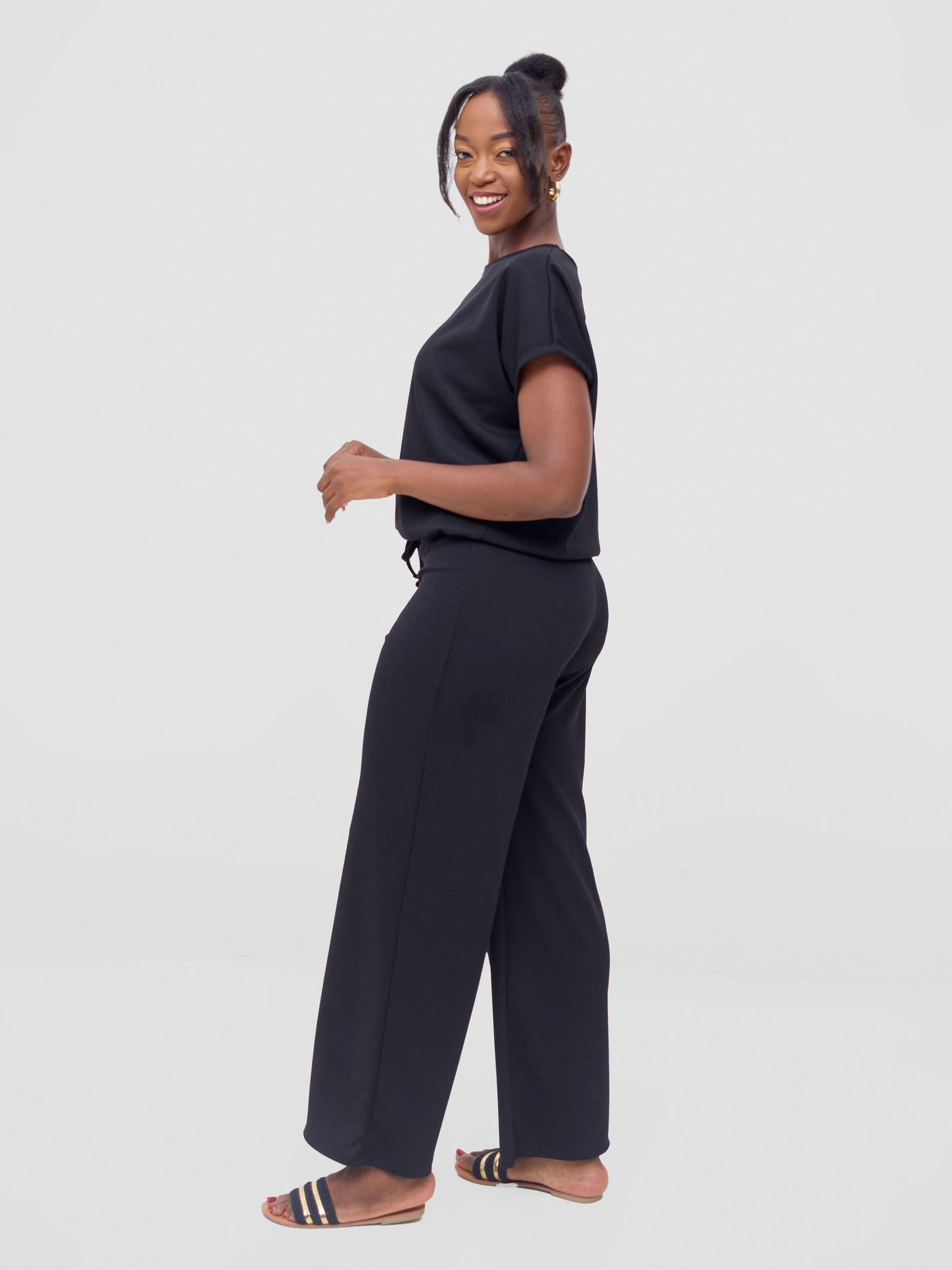 Vivo Safa Drop Shoulder Top - Black