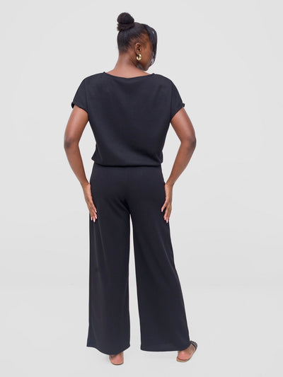 Vivo Safa Drop Shoulder Top - Black - Shopzetu